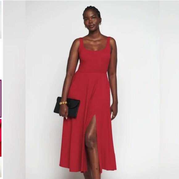Dresses & Skirts - Reformation Allison Knit Midi Dress in Cherry - L